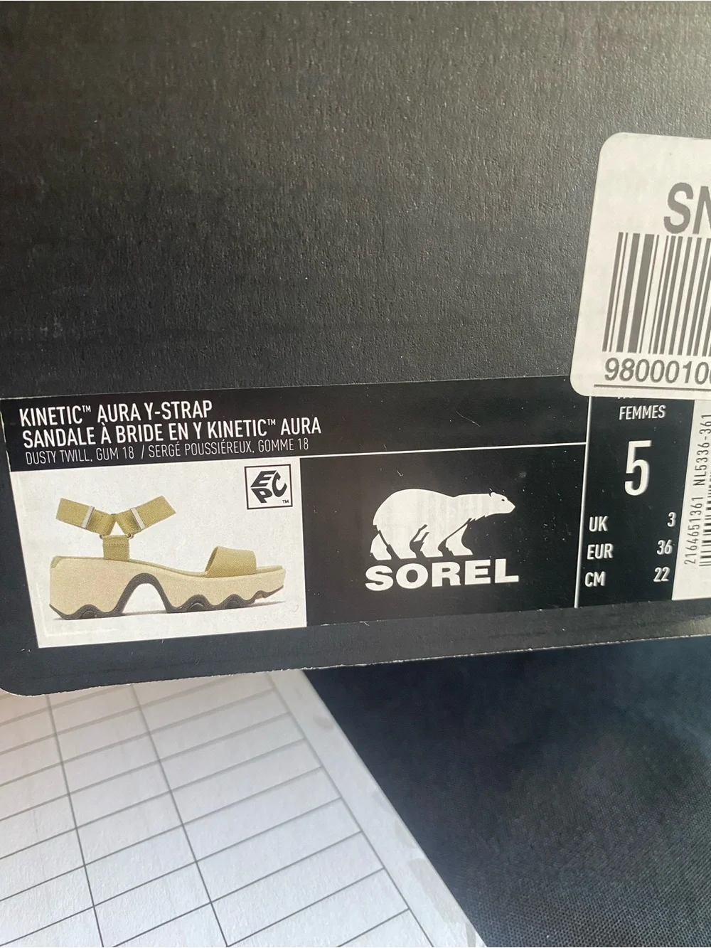SOREL Women's Olive Kinetic Aura Sandals